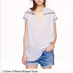 J. crew Contrast-embroidered stripe tunic size XS